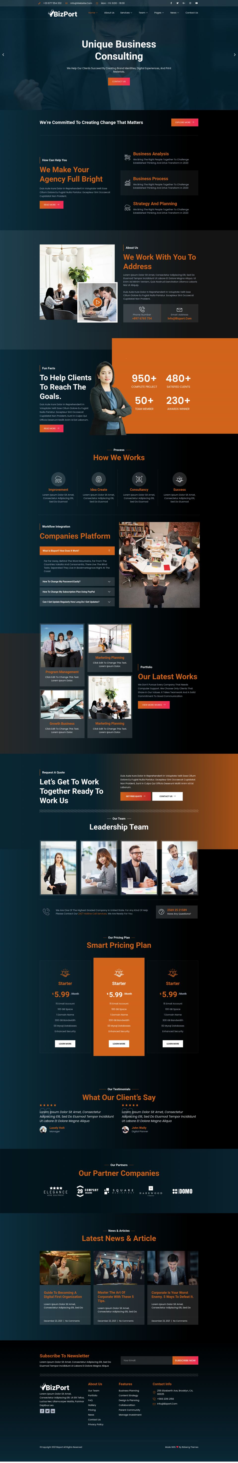 WordPress template ThemeForest Bizport