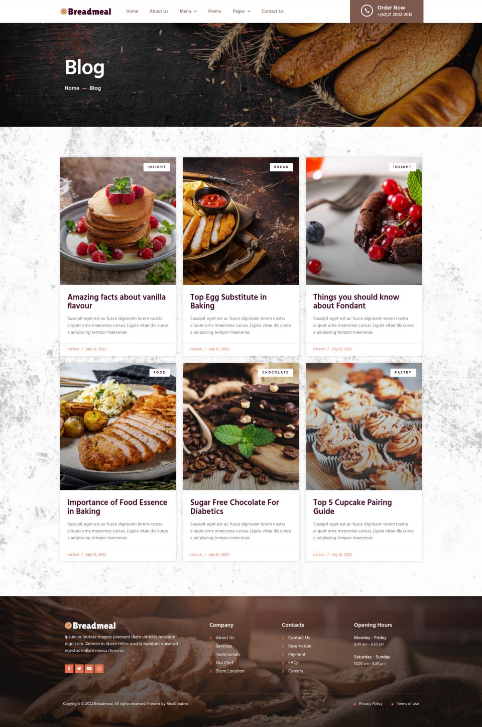 WordPress template ThemeForest BreadMeal