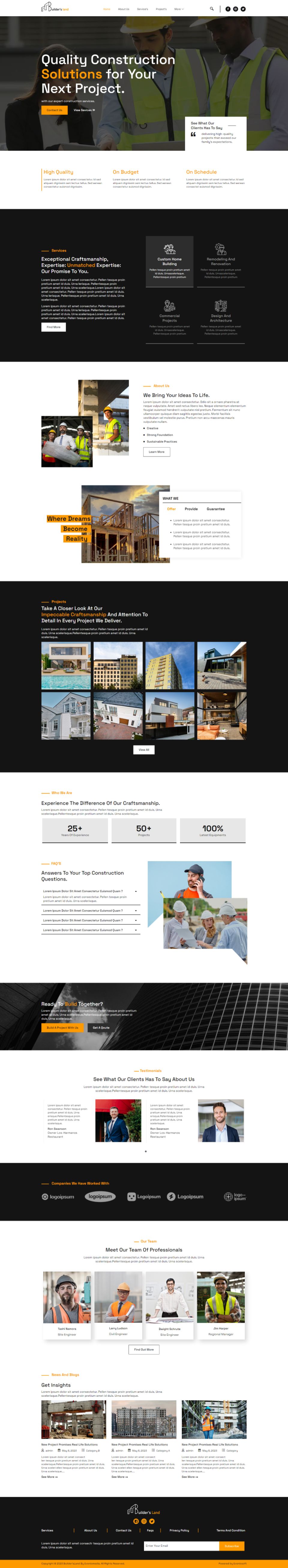 WordPress template ThemeForest Builders Land