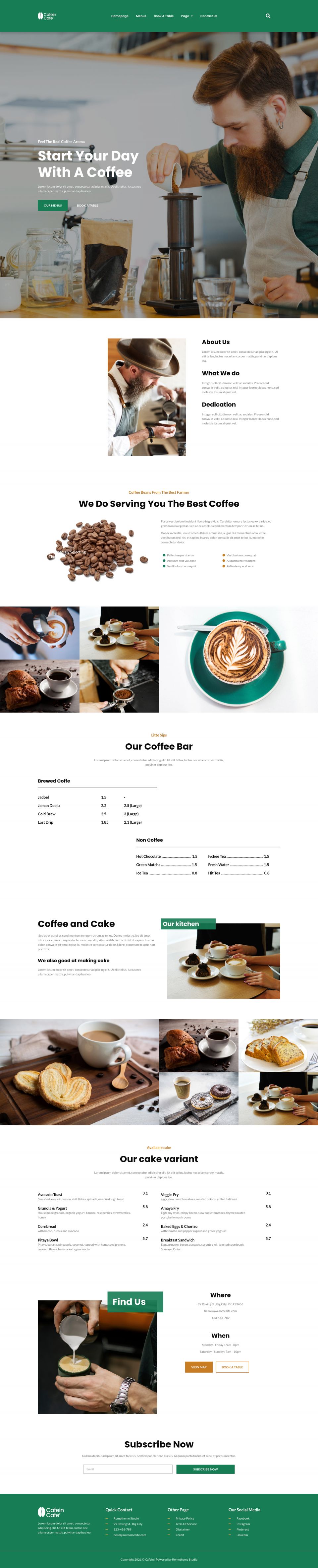 WordPress template ThemeForest Cafein