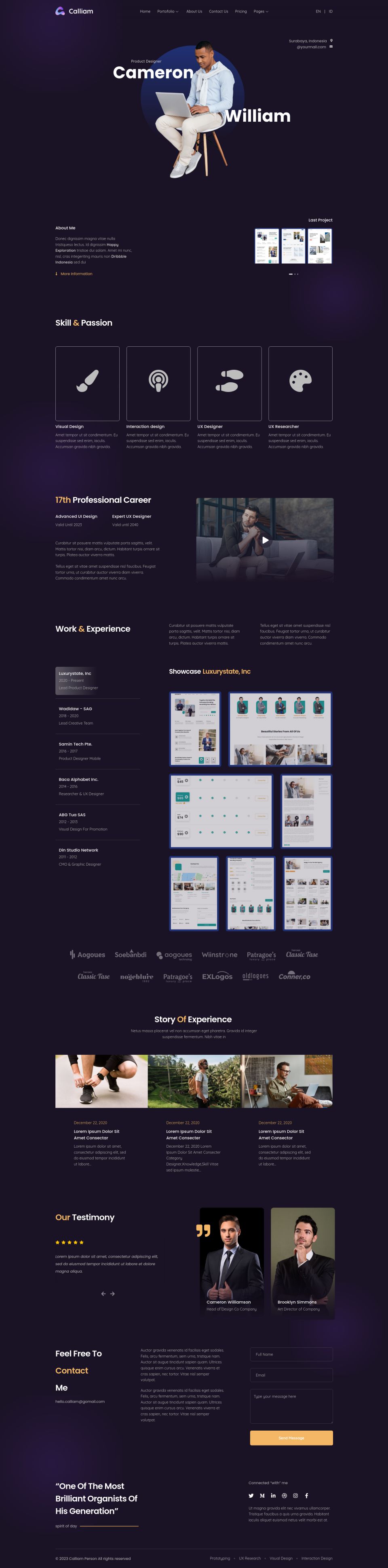 WordPress template ThemeForest Calliam