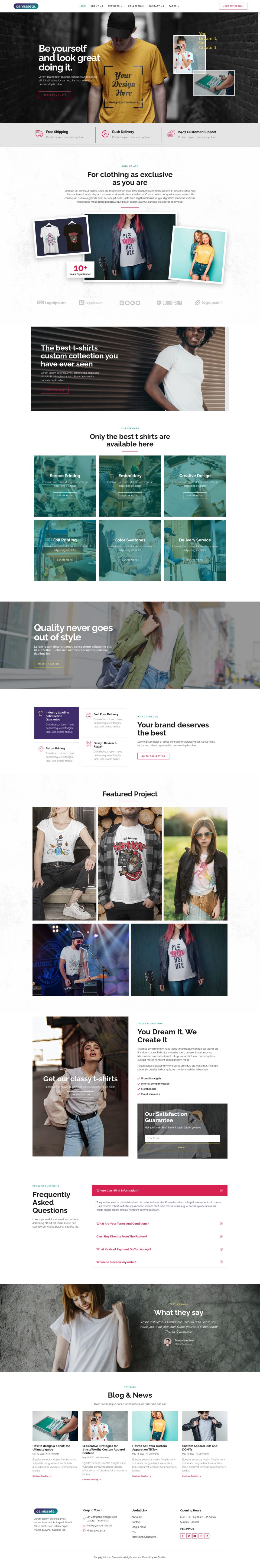 WordPress template ThemeForest Camisetta