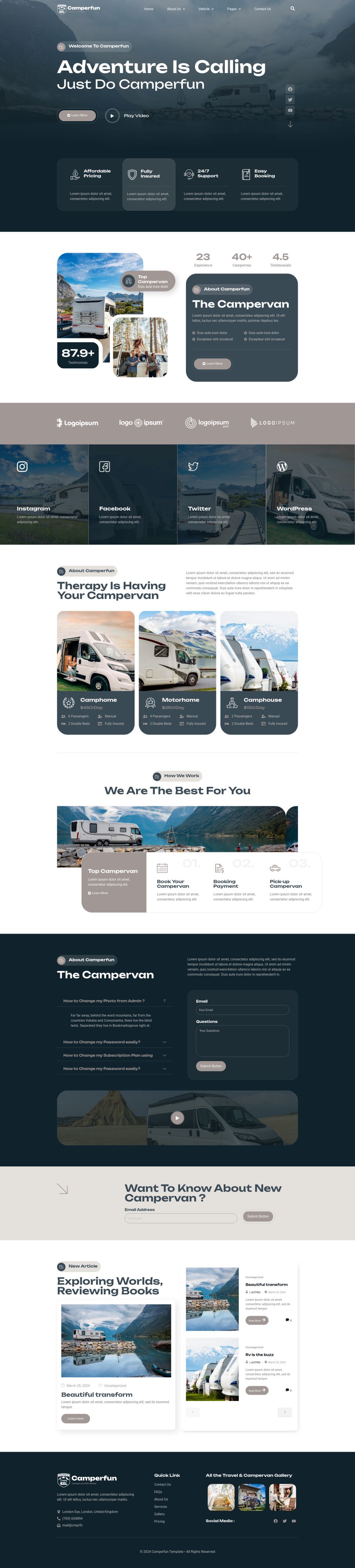 WordPress template ThemeForest Camperfun