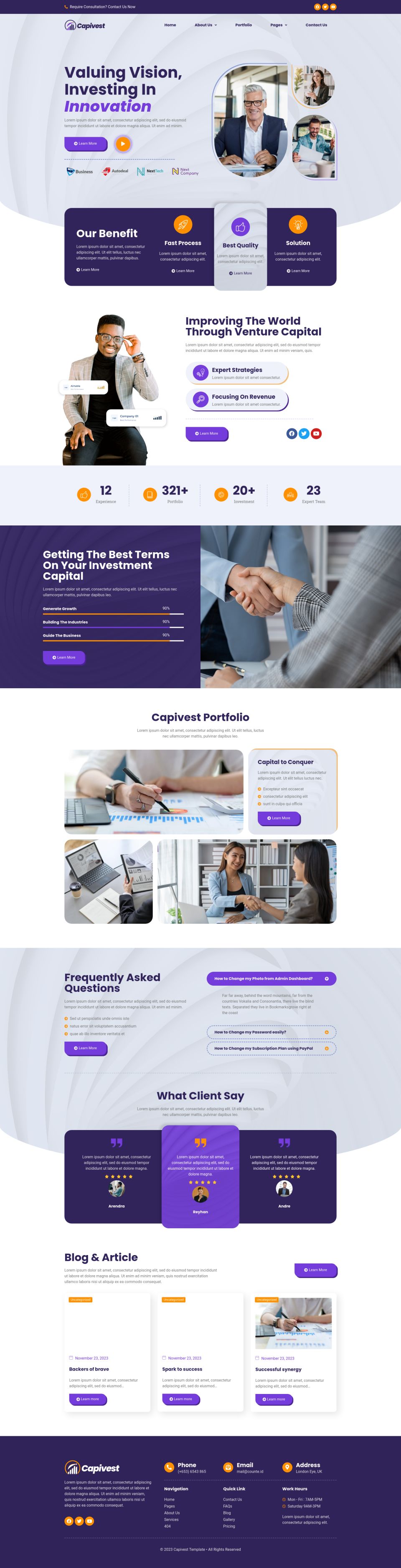 WordPress template ThemeForest Capivest