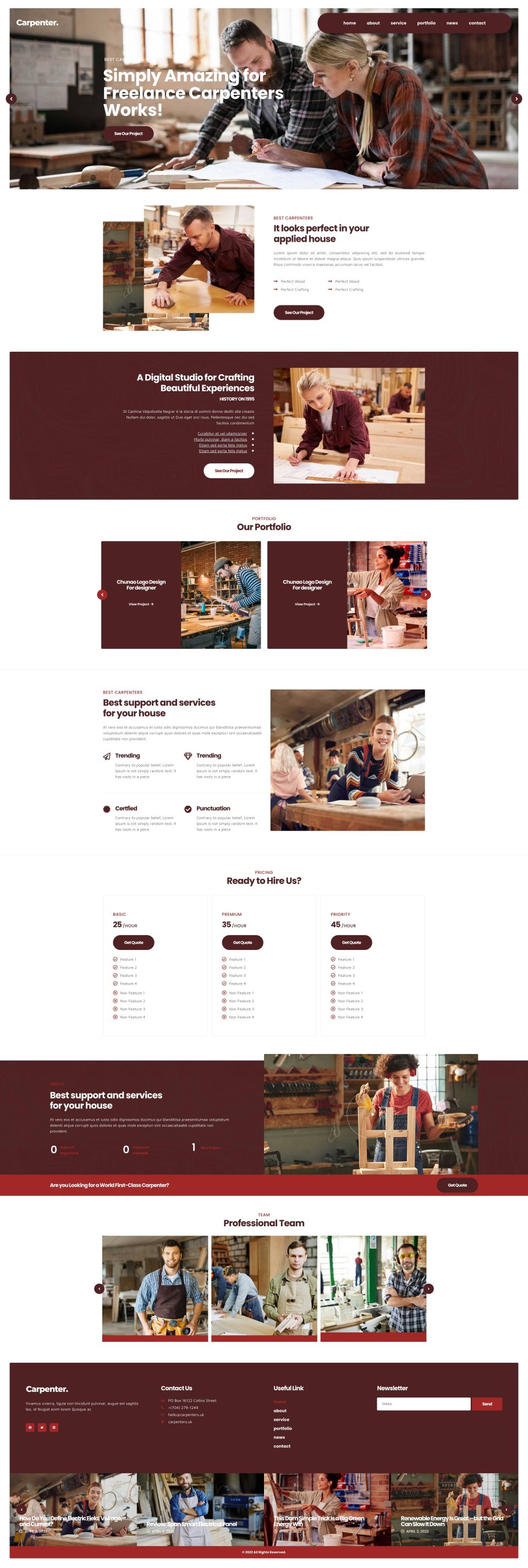 WordPress template ThemeForest Carpenter