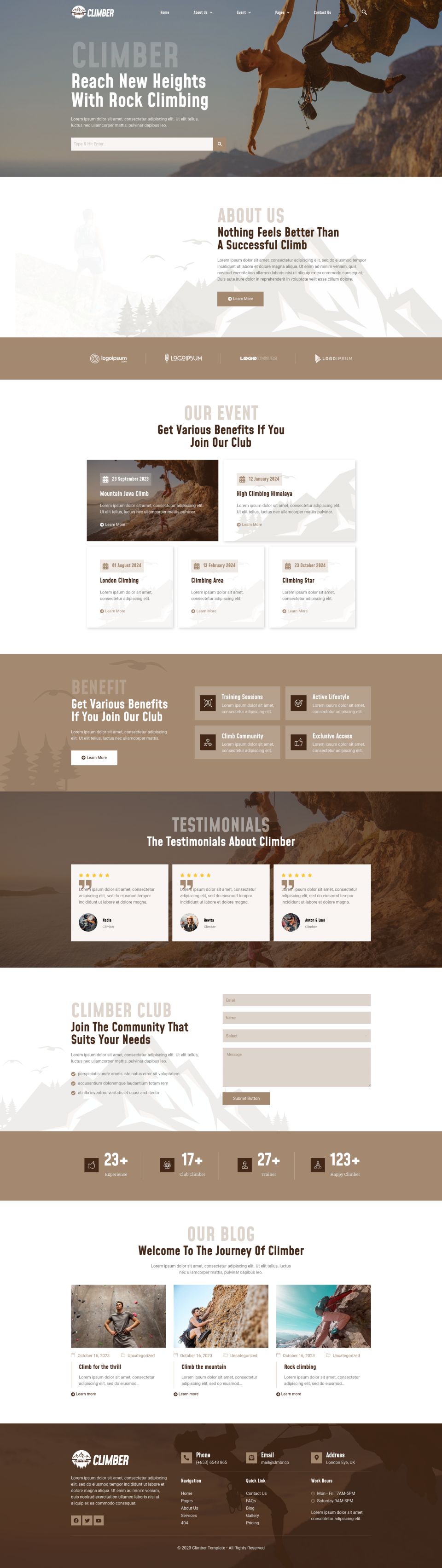 WordPress template ThemeForest Climber