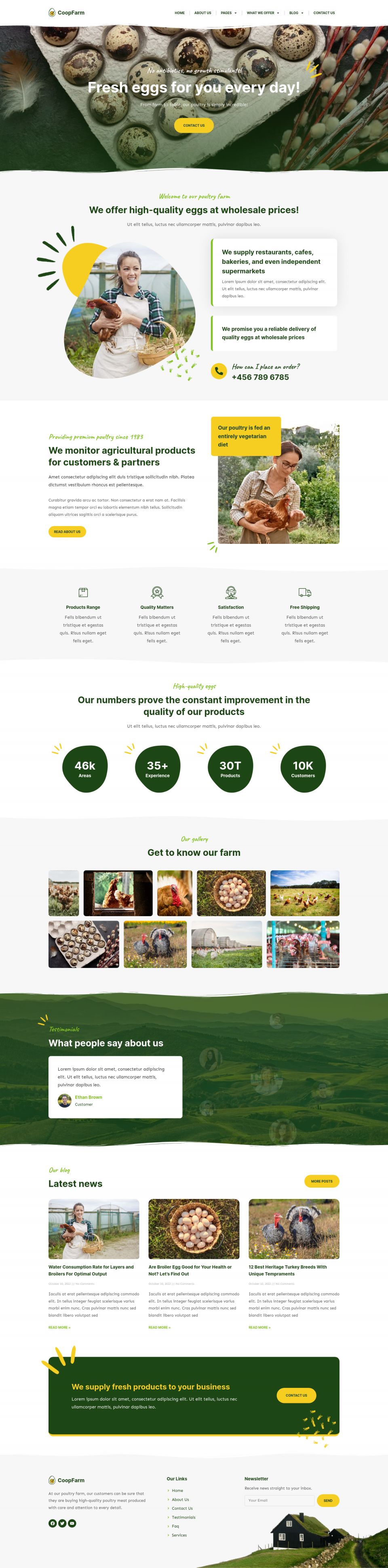 WordPress template ThemeForest CoopFarm