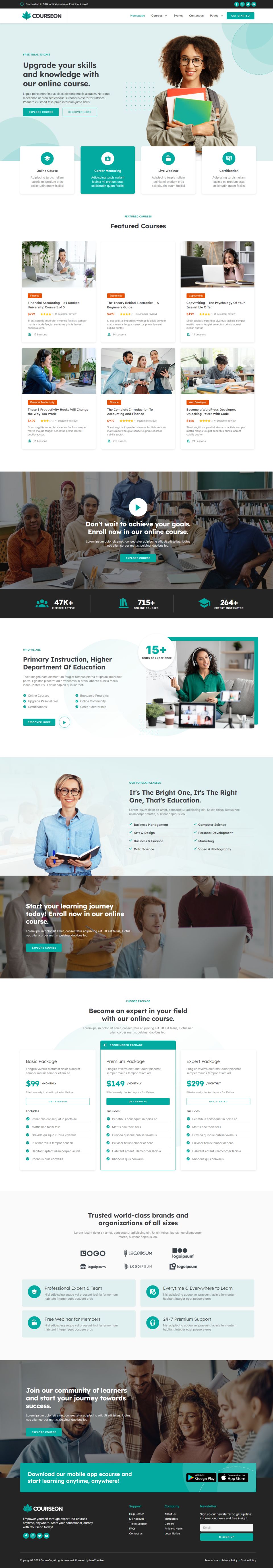 WordPress template ThemeForest CourseOn