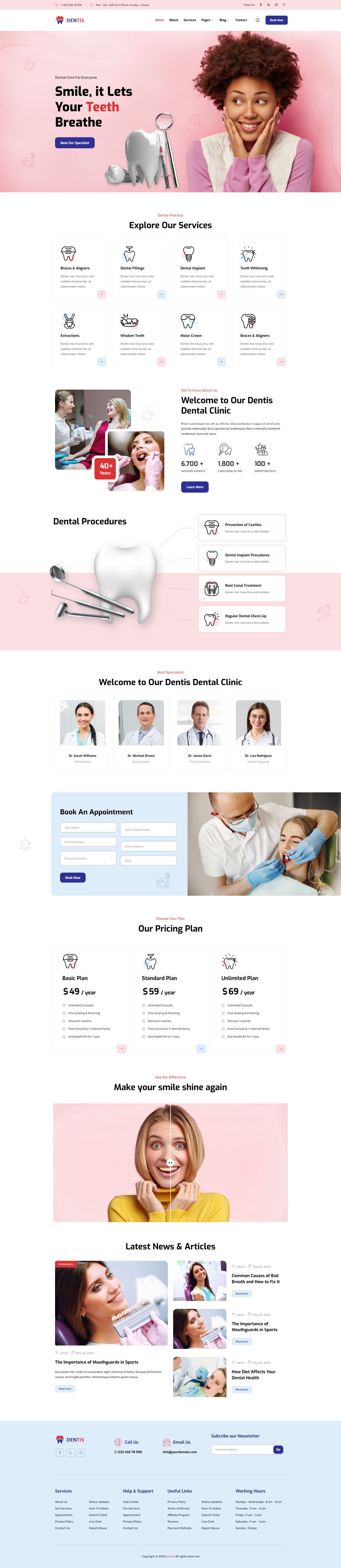 WordPress template ThemeForest Dentis