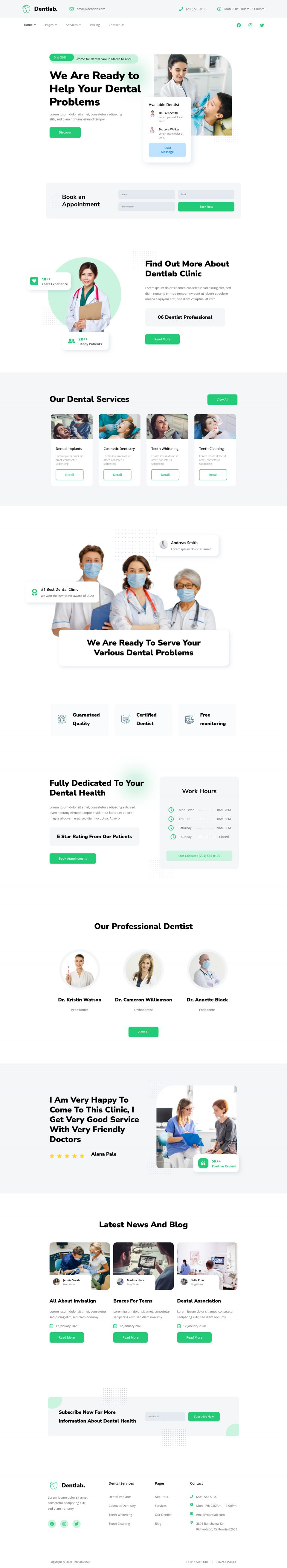 WordPress template ThemeForest Dentlab