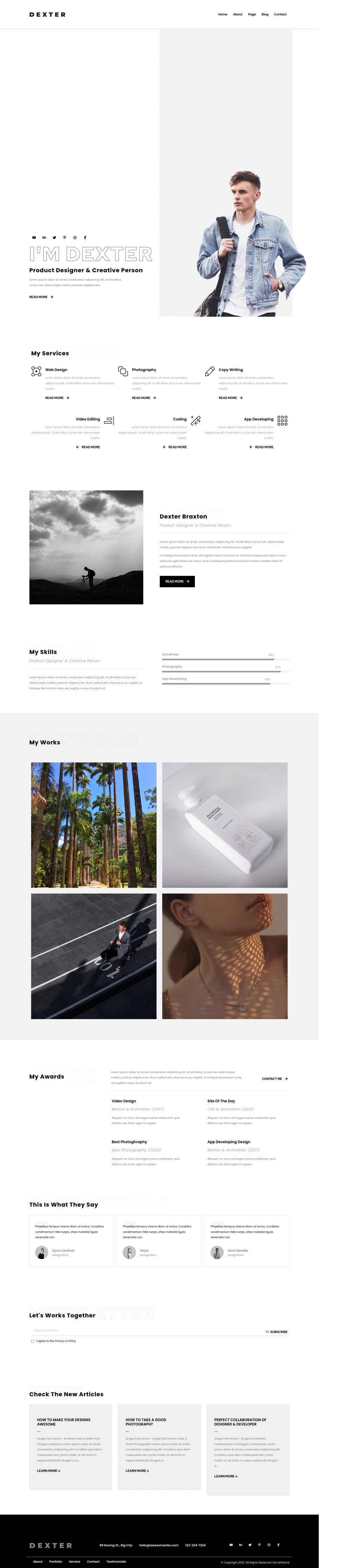 WordPress template ThemeForest Dexter