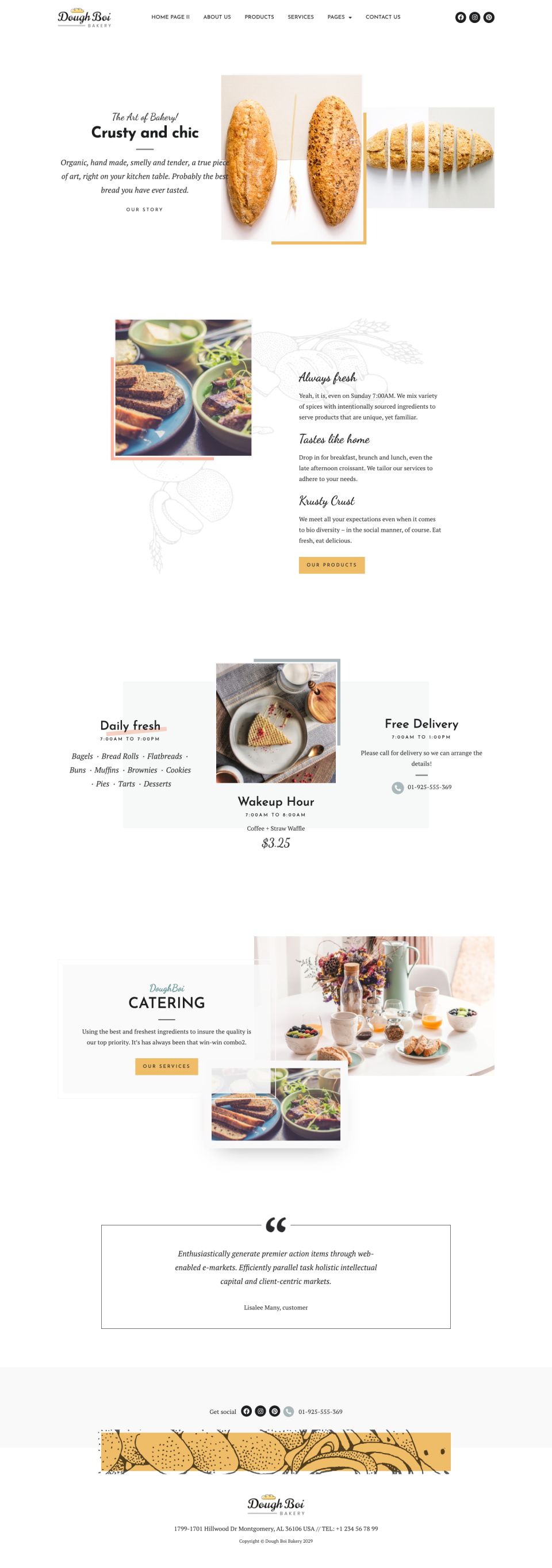 WordPress template ThemeForest DoughBoiBakery