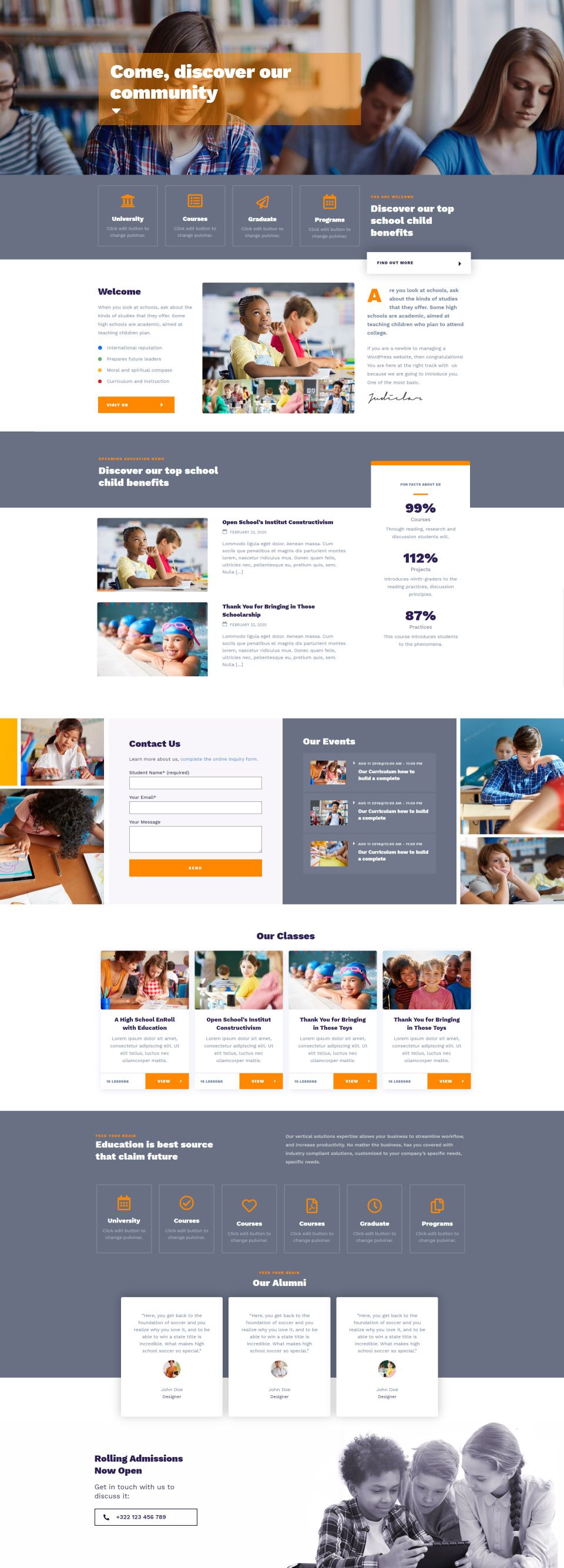 WordPress template ThemeForest EdSchool