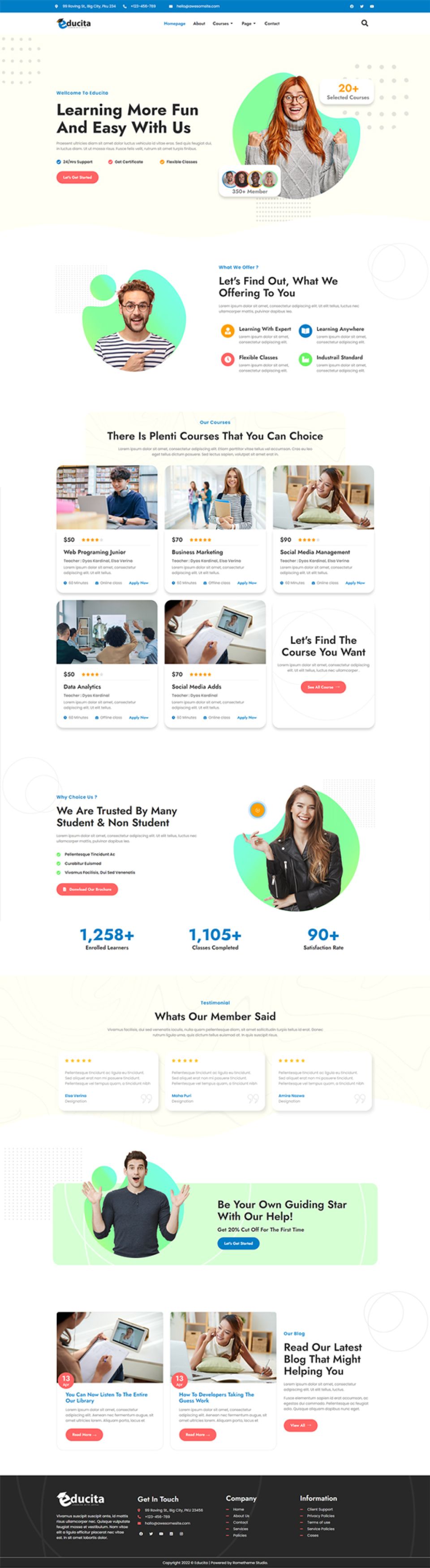 WordPress template ThemeForest Educita