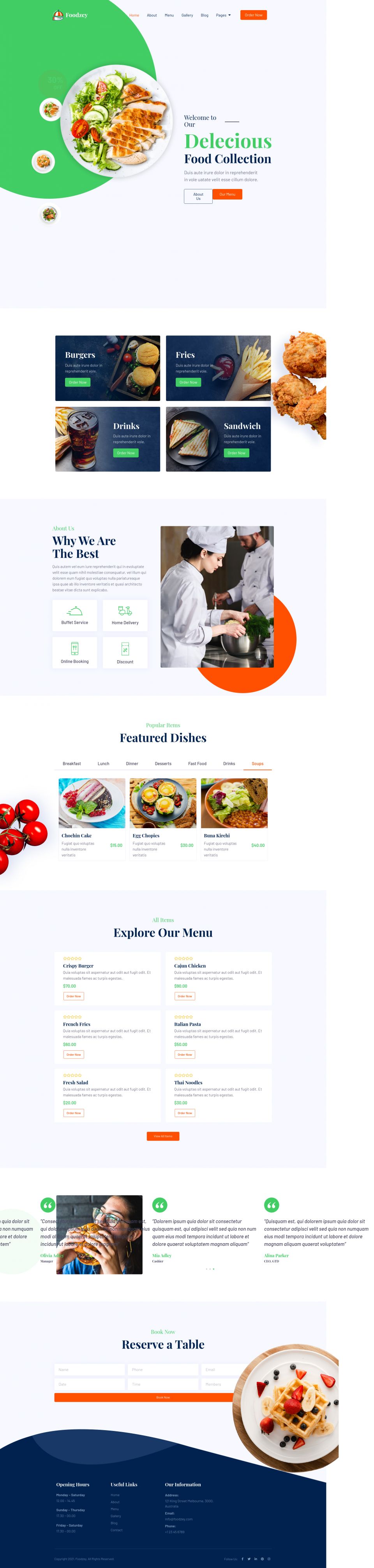 WordPress template ThemeForest Foodzey