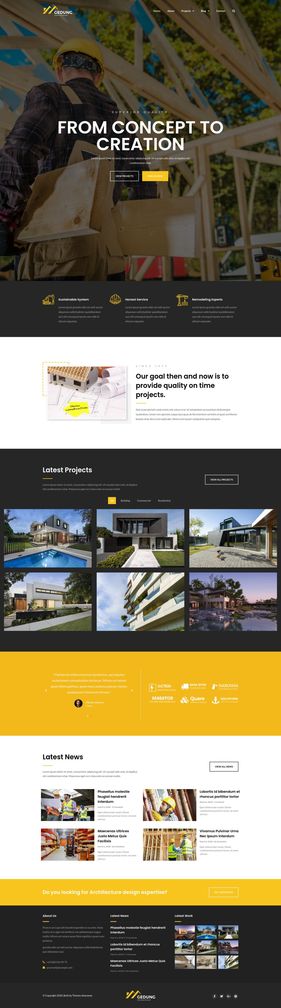 WordPress template ThemeForest Gedung