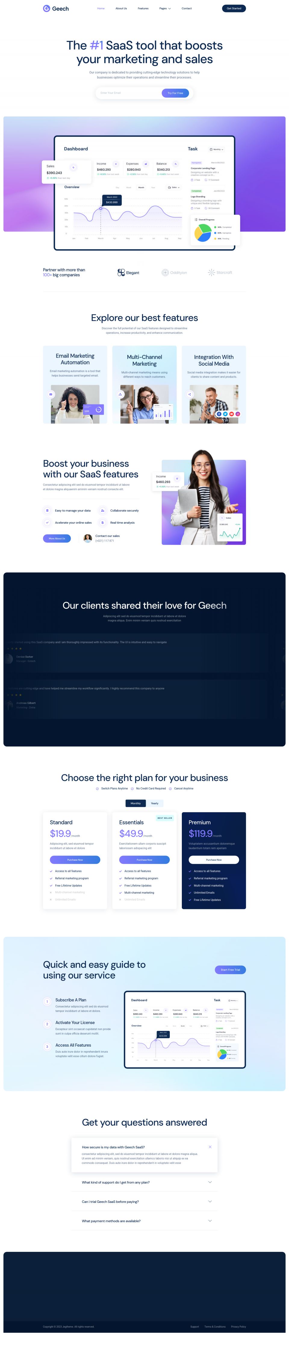 WordPress template ThemeForest Geech