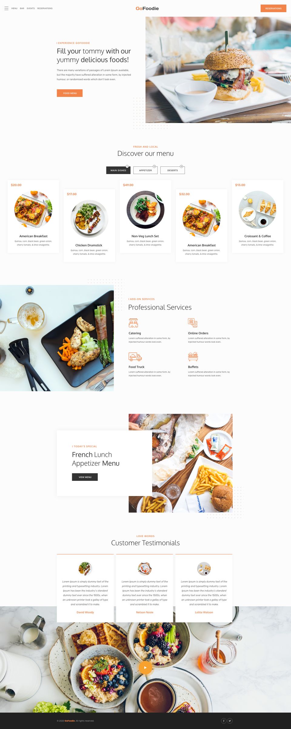 WordPress template ThemeForest GoFoodie