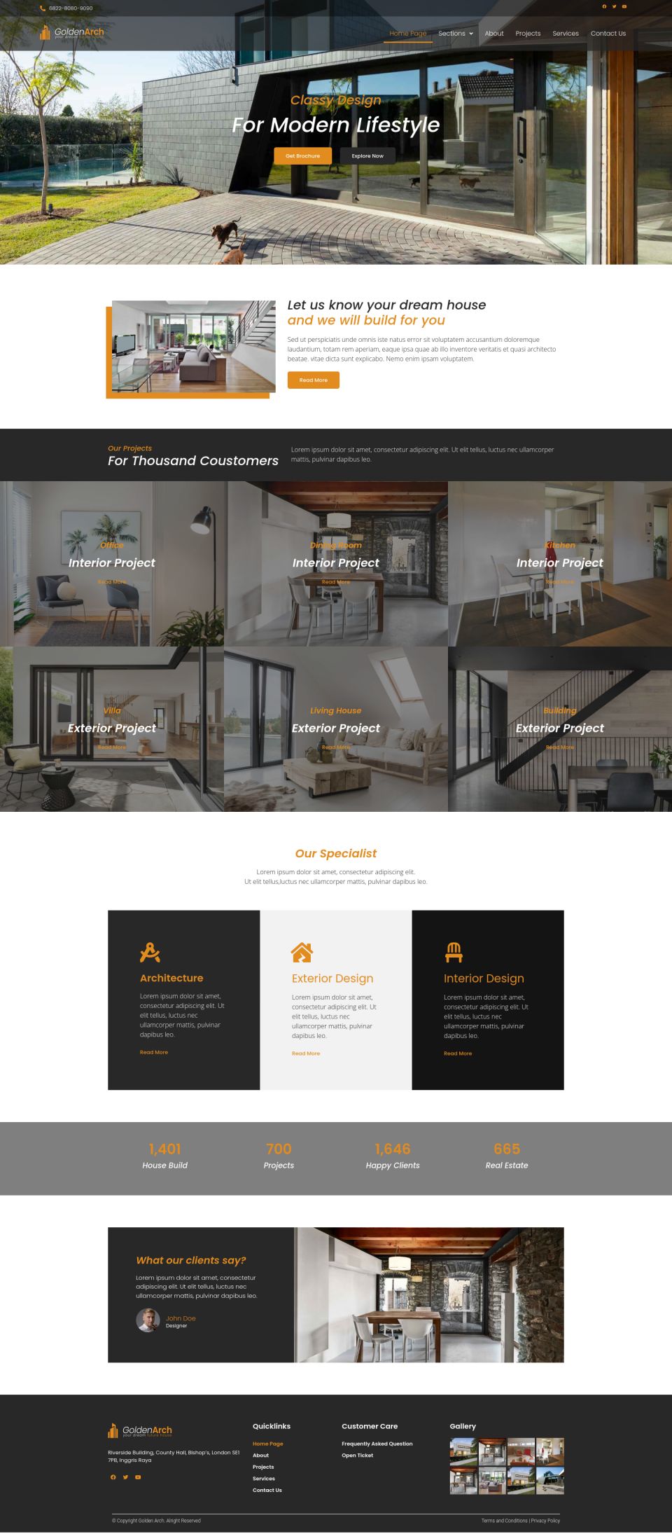 WordPress template ThemeForest GoldenArch