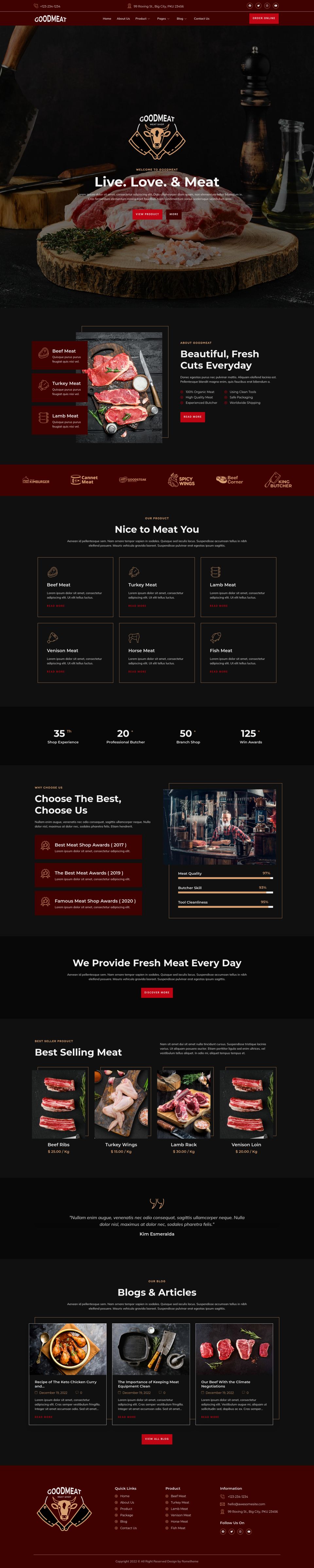 WordPress template ThemeForest Goodmeat