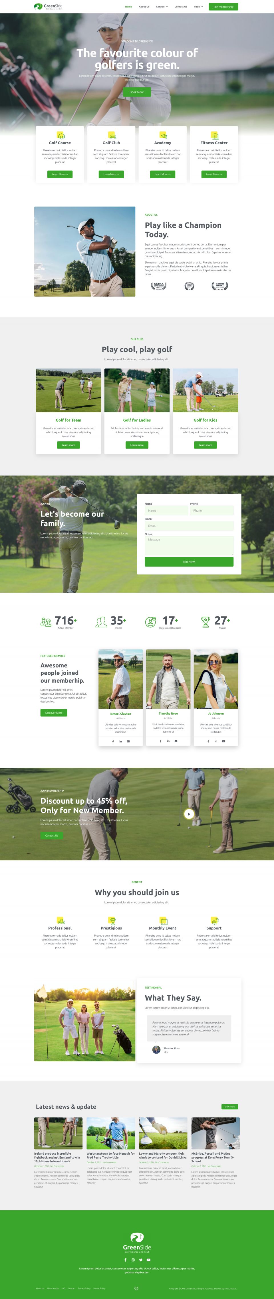 WordPress template ThemeForest Greenside