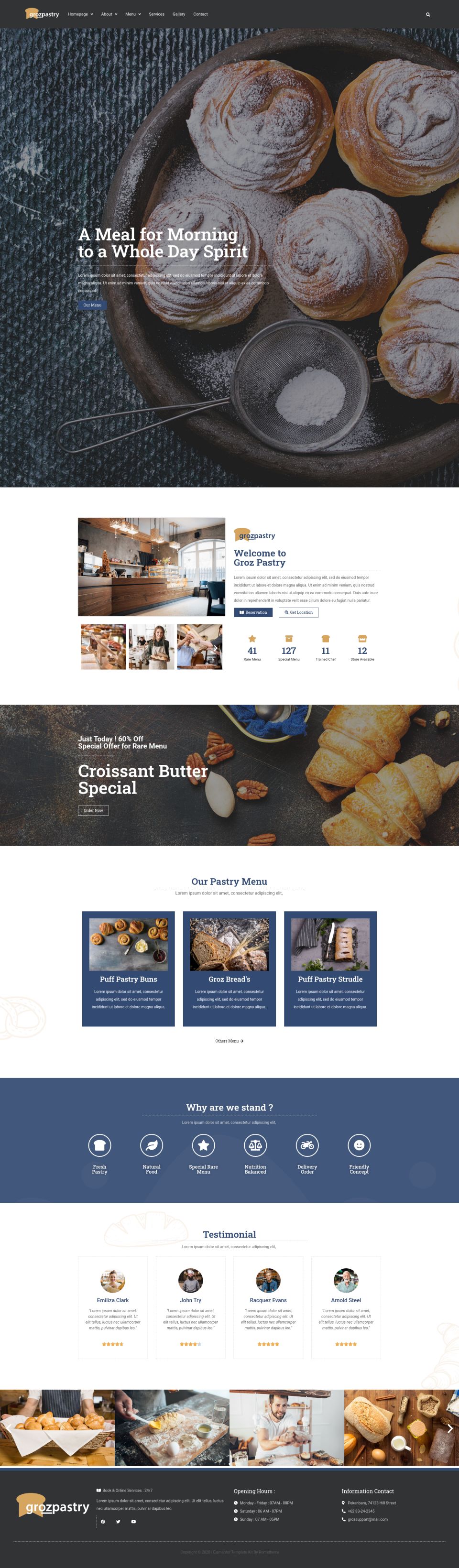 WordPress template ThemeForest GrozPastry