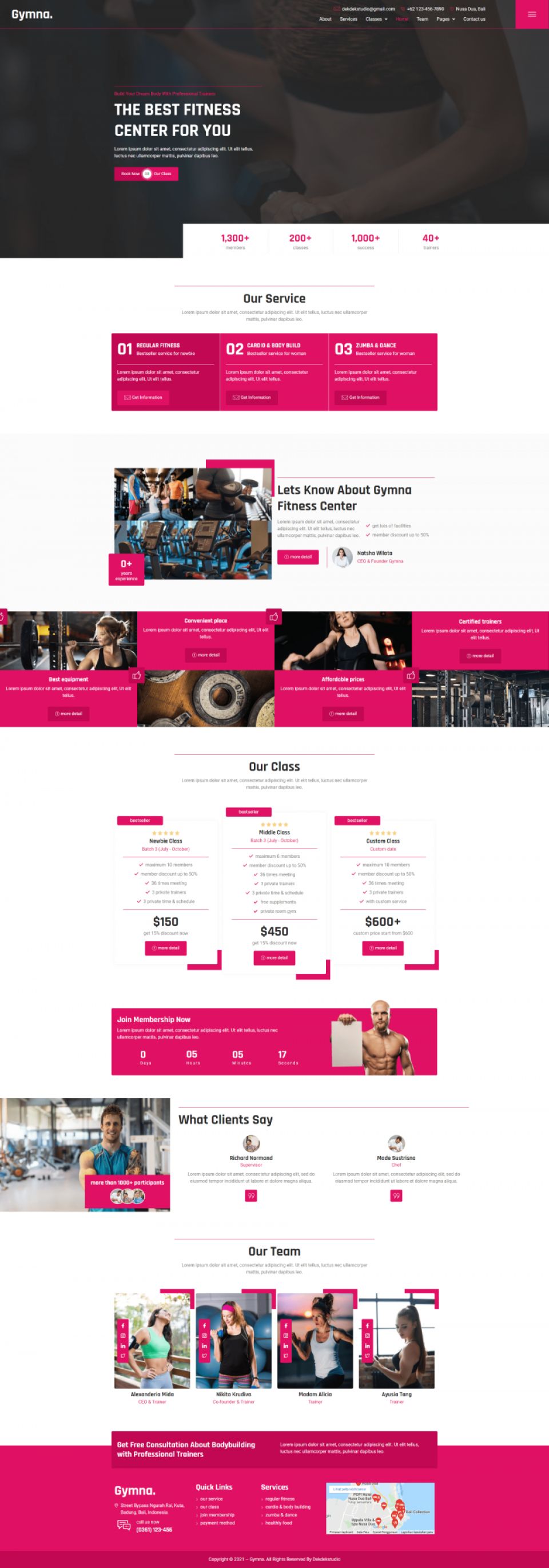 WordPress template ThemeForest Gymna