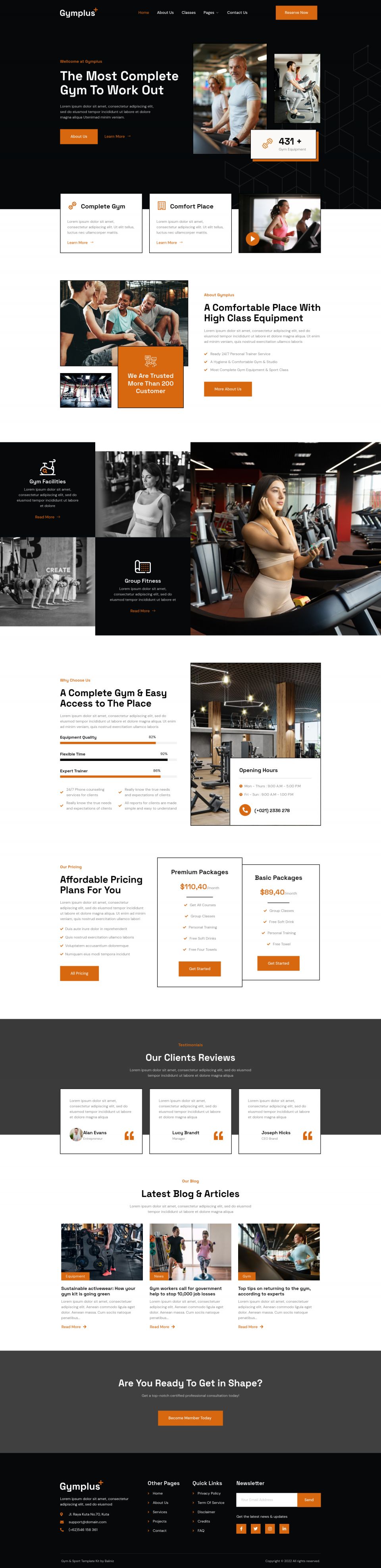 WordPress template ThemeForest Gymplus