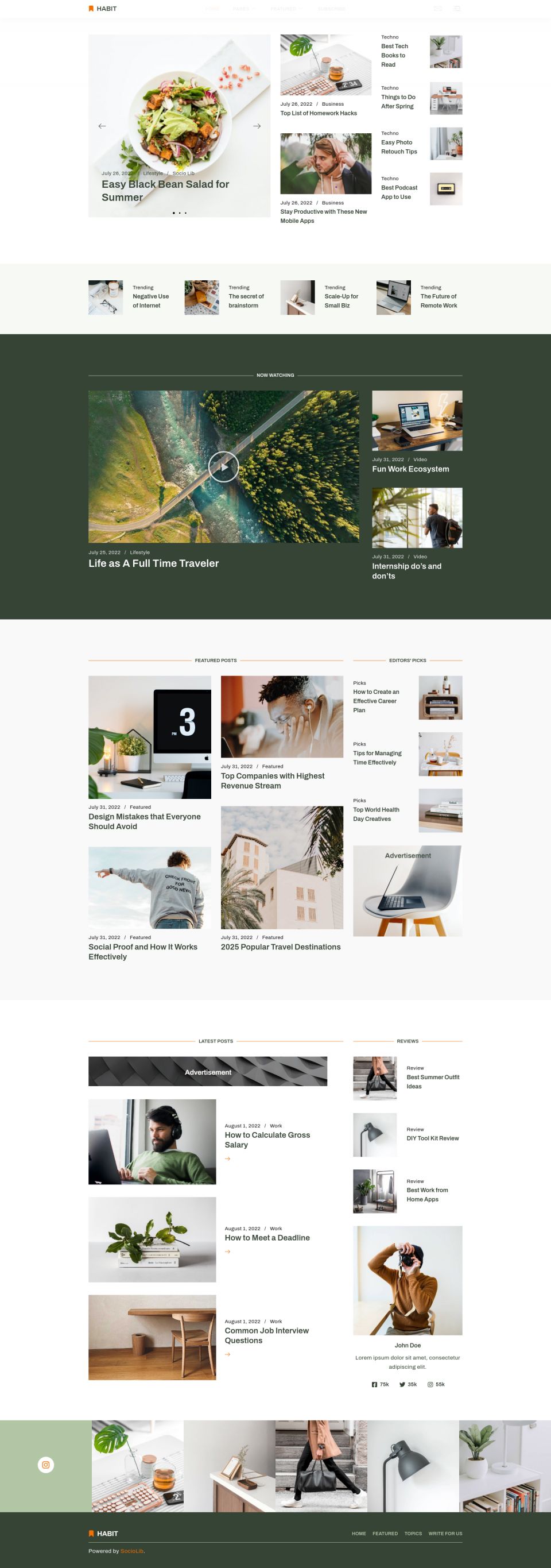 WordPress template ThemeForest Habit