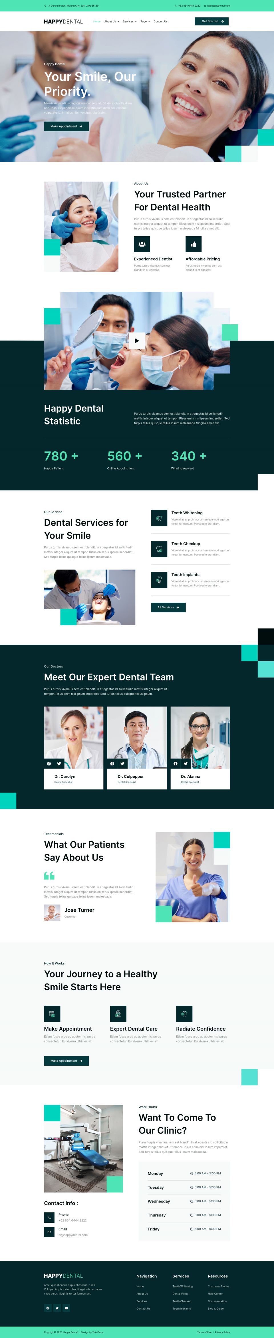 WordPress template ThemeForest Happy Dental