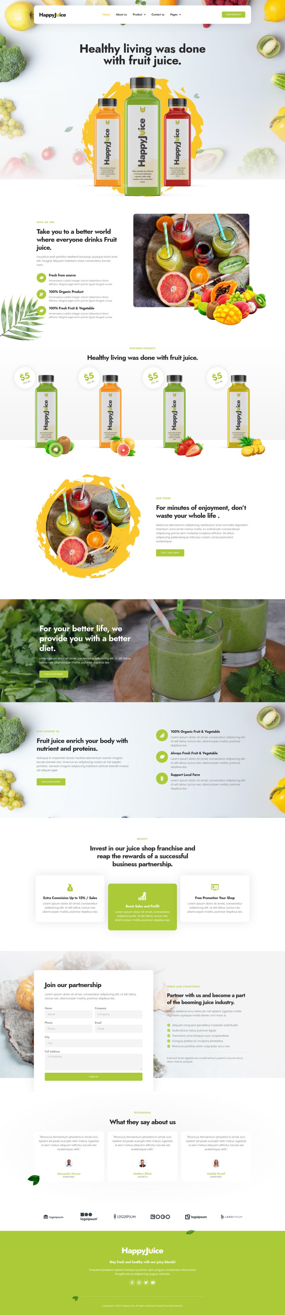 WordPress template ThemeForest HappyJuice