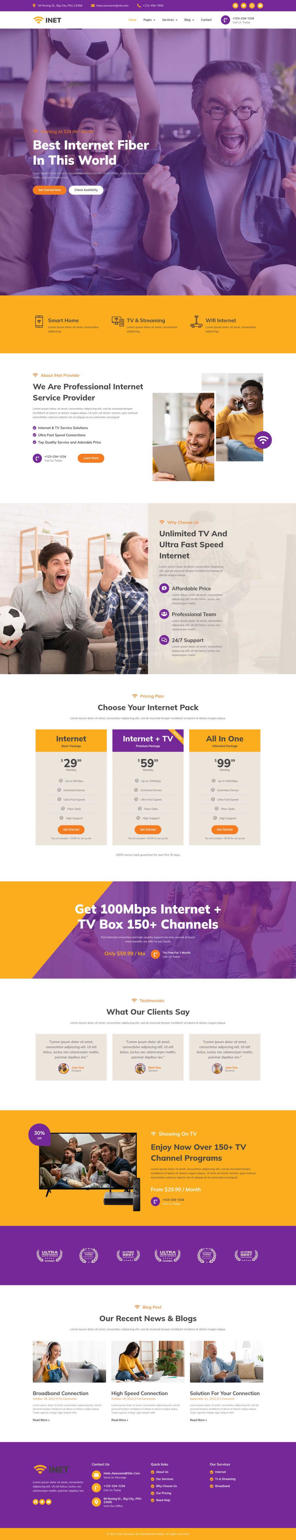 WordPress template ThemeForest Inet