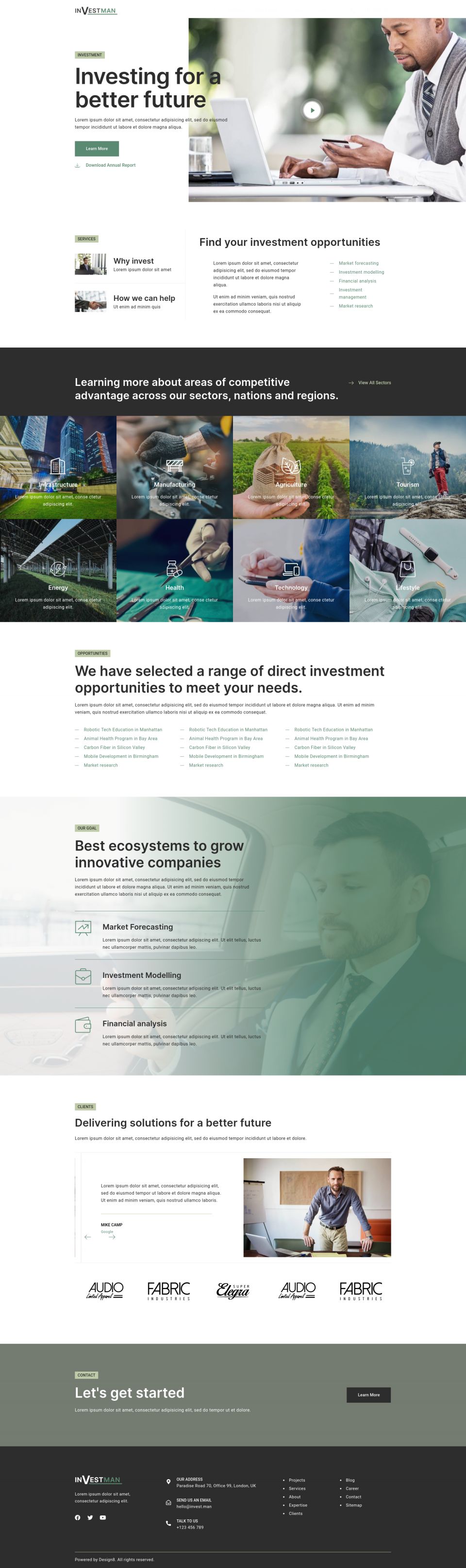 WordPress template ThemeForest Investman