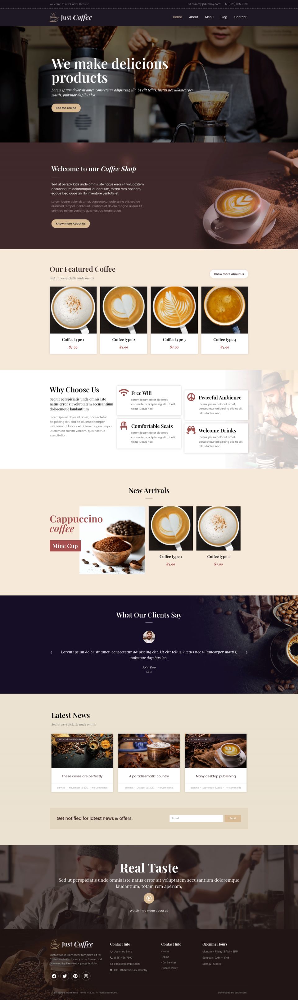 WordPress template ThemeForest Justcoffee