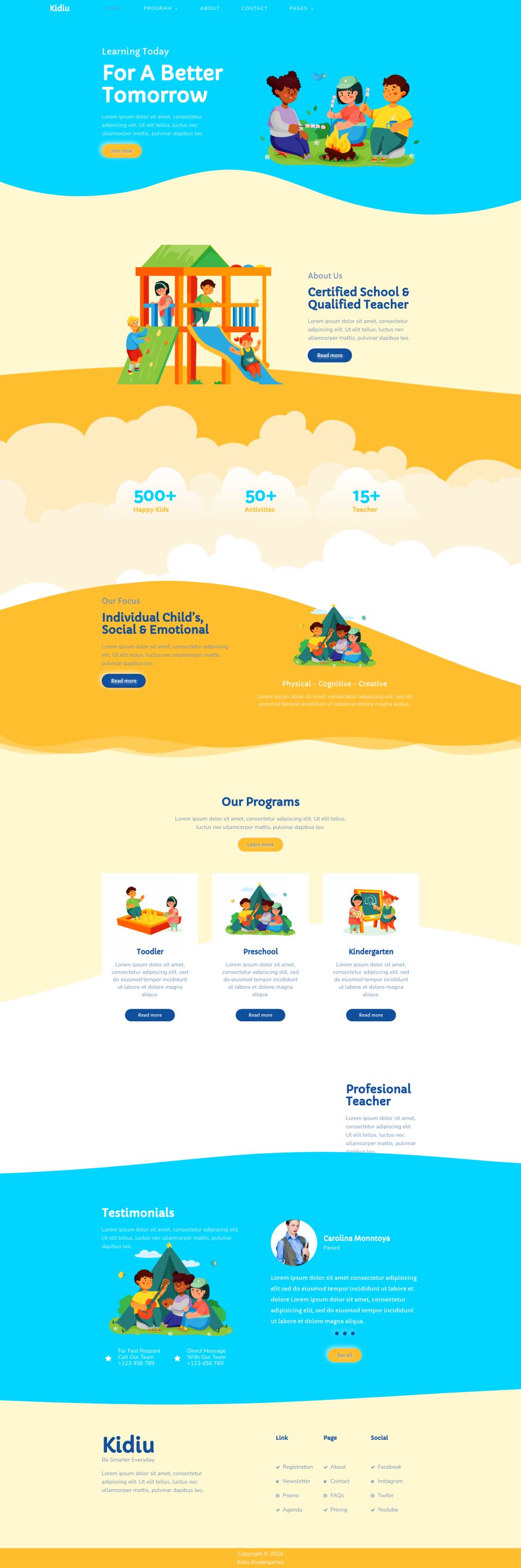 WordPress template ThemeForest Kidiu Kindergarten