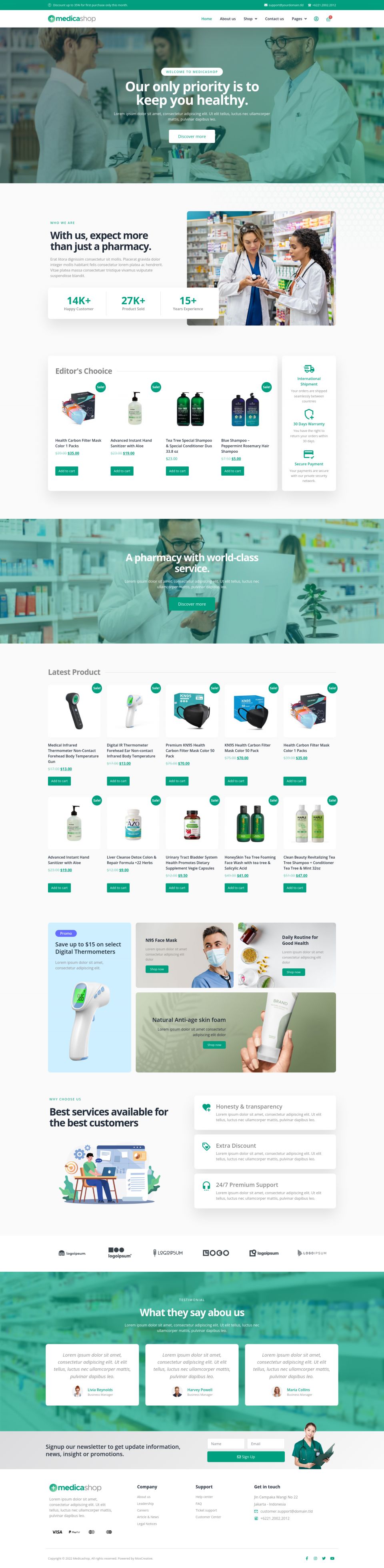 WordPress template ThemeForest MedicaShop