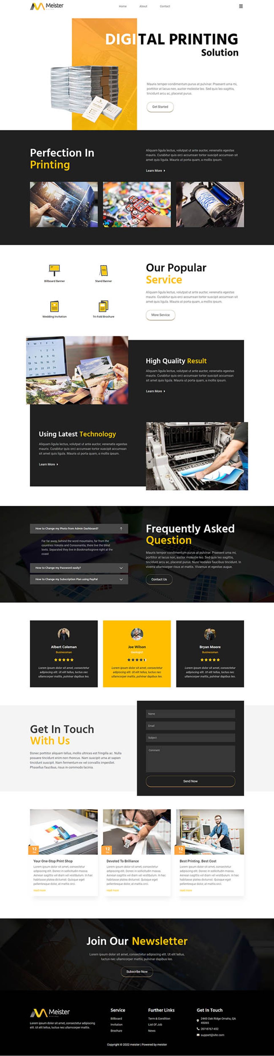 WordPress template ThemeForest Meister