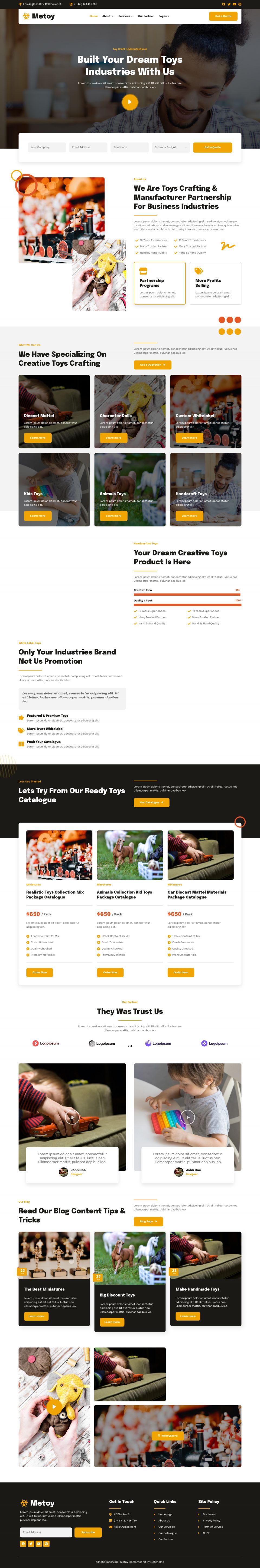 WordPress template ThemeForest MeToy