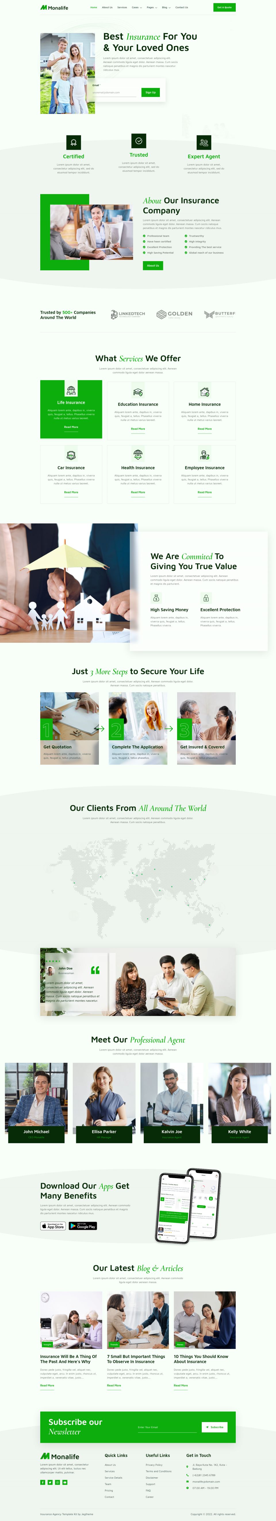 WordPress template ThemeForest Monalife