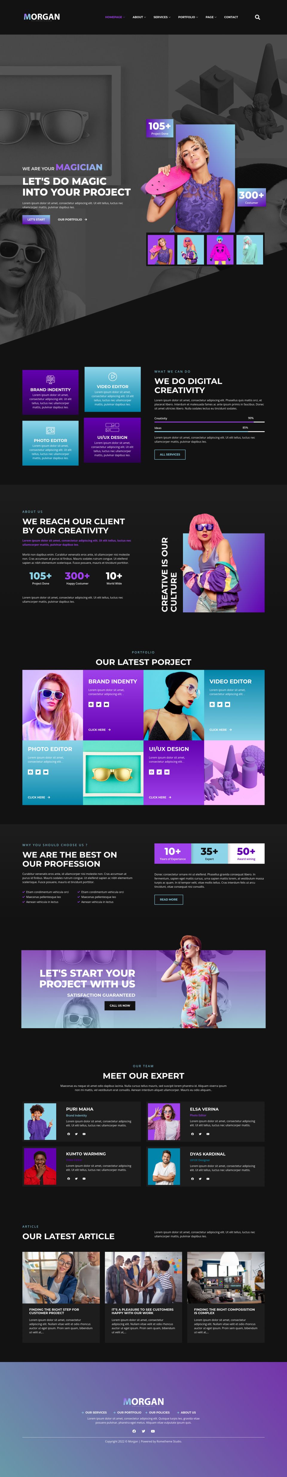 WordPress template ThemeForest Morgan