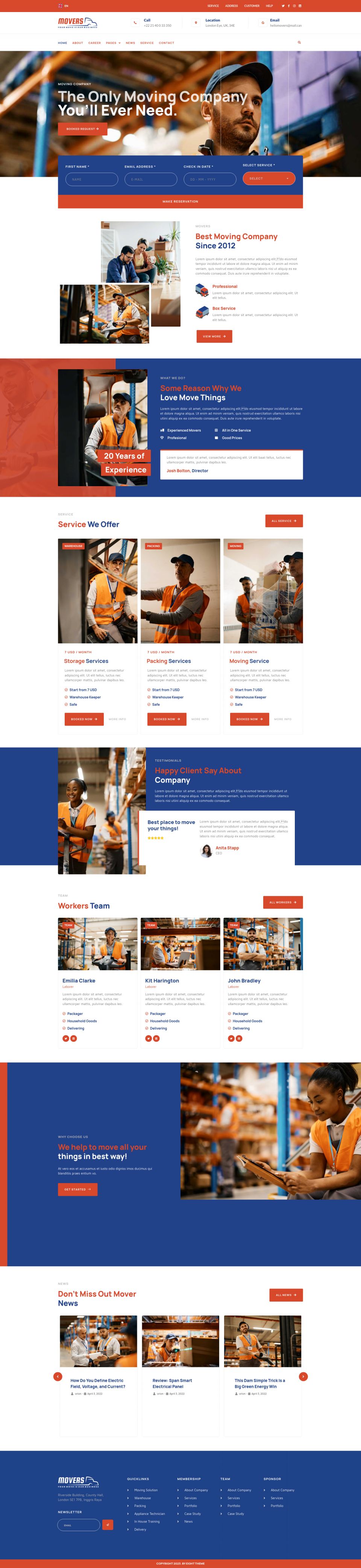 WordPress template ThemeForest Movers