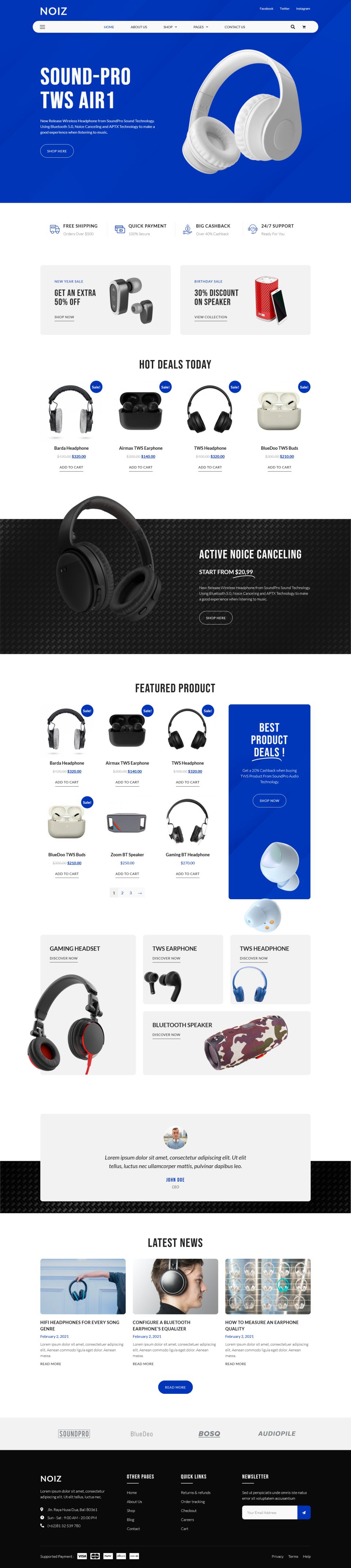 WordPress template ThemeForest Noize