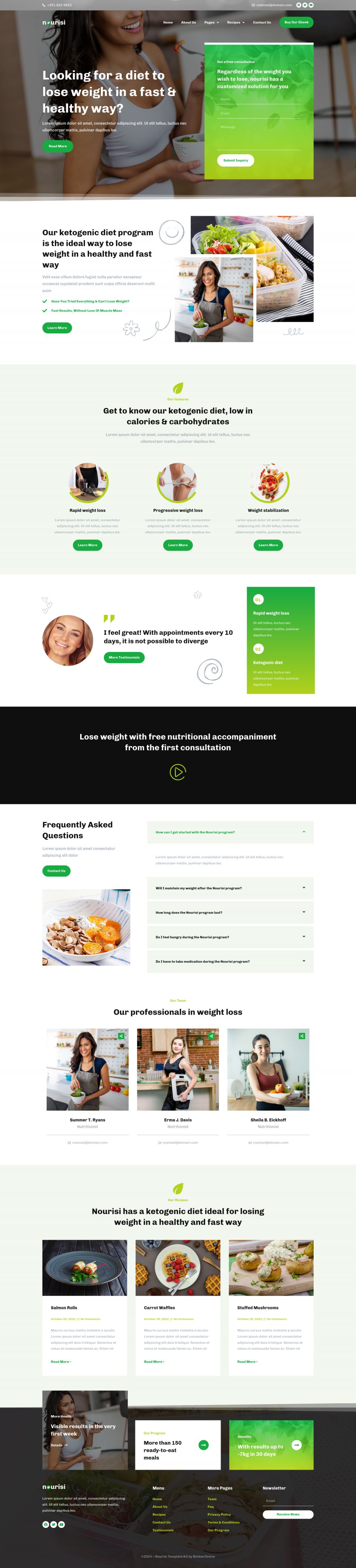 WordPress template ThemeForest Nourisi