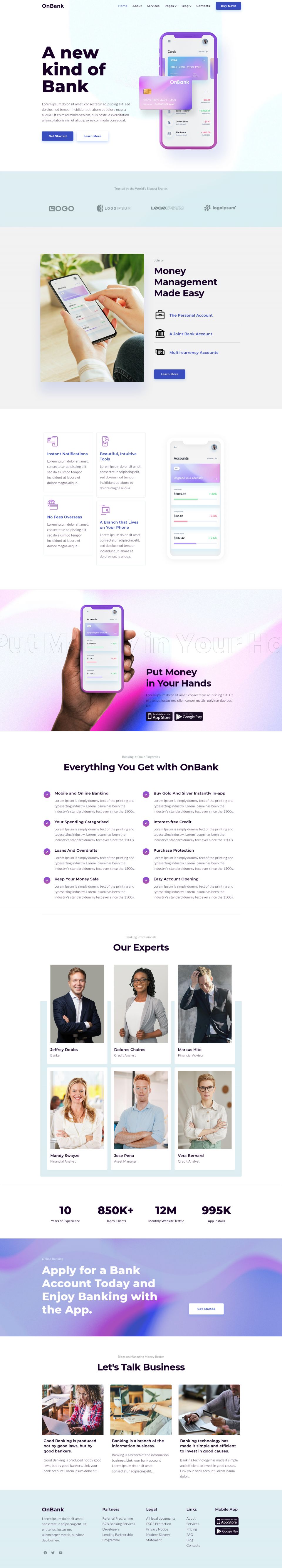 WordPress template ThemeForest OnBank