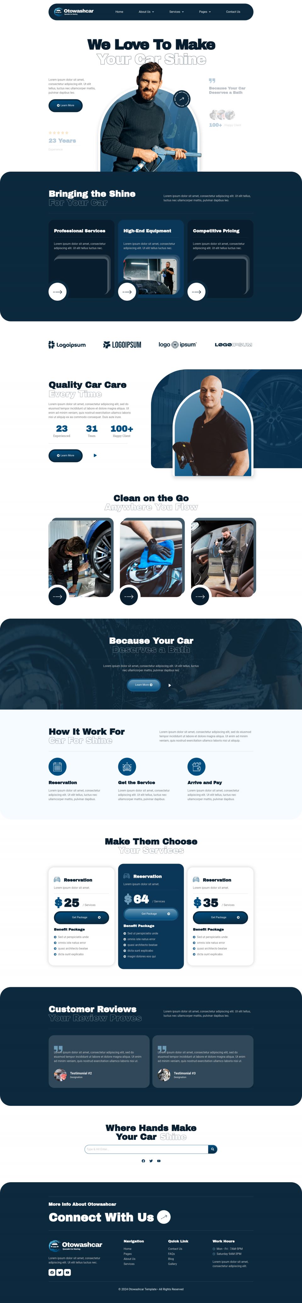 WordPress template ThemeForest Otowashcar