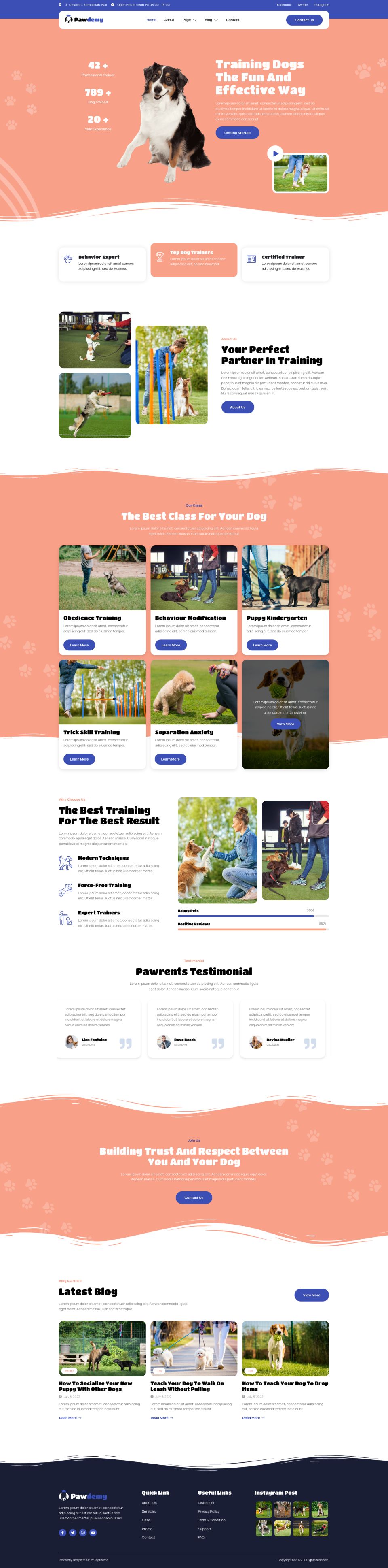 WordPress template ThemeForest Pawdemy