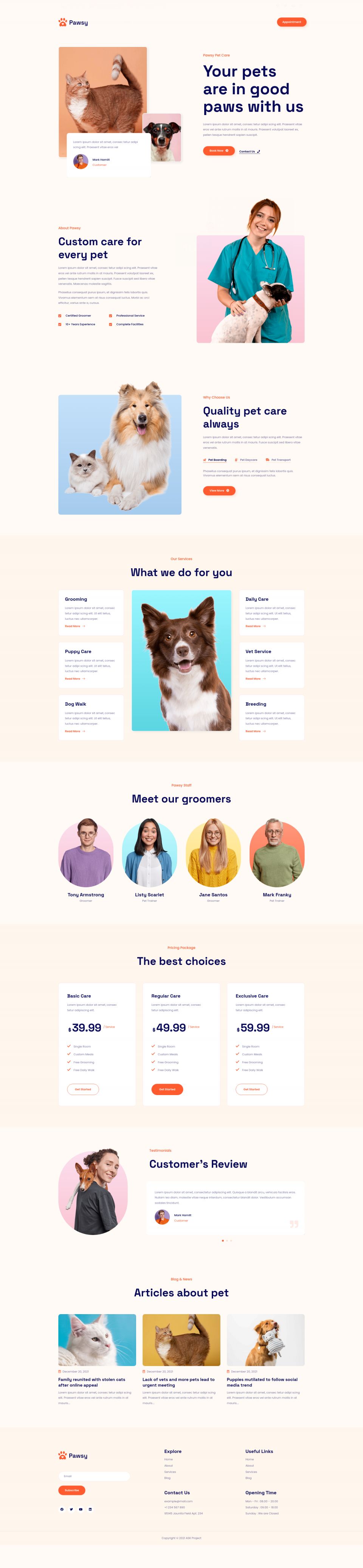 WordPress template ThemeForest Pawsy