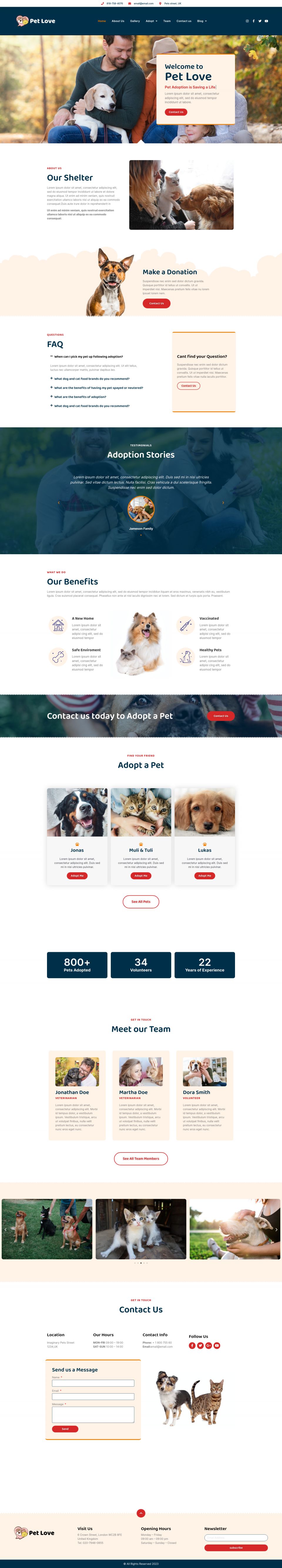 WordPress template ThemeForest Pet Love