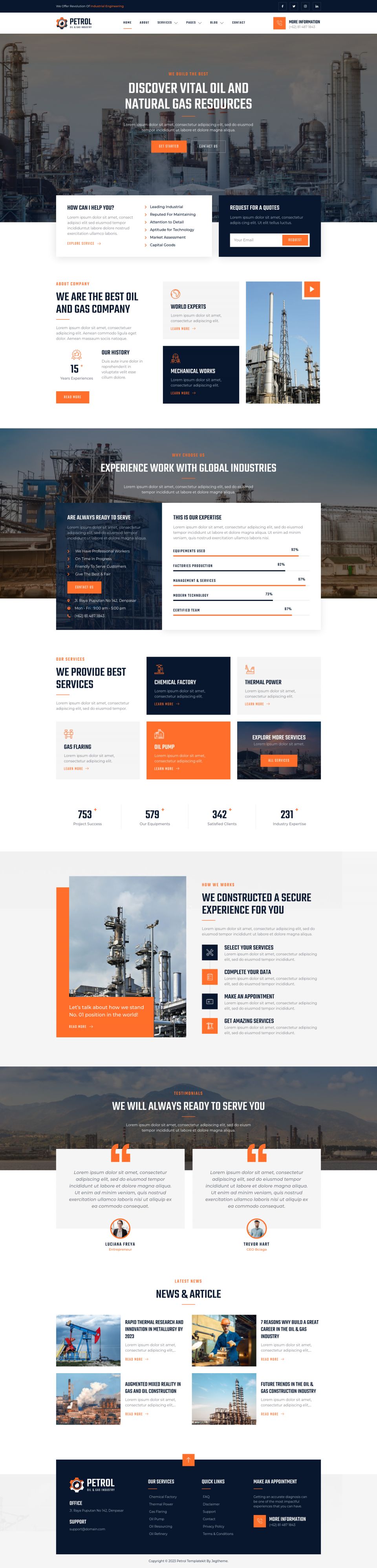 WordPress template ThemeForest Petrol