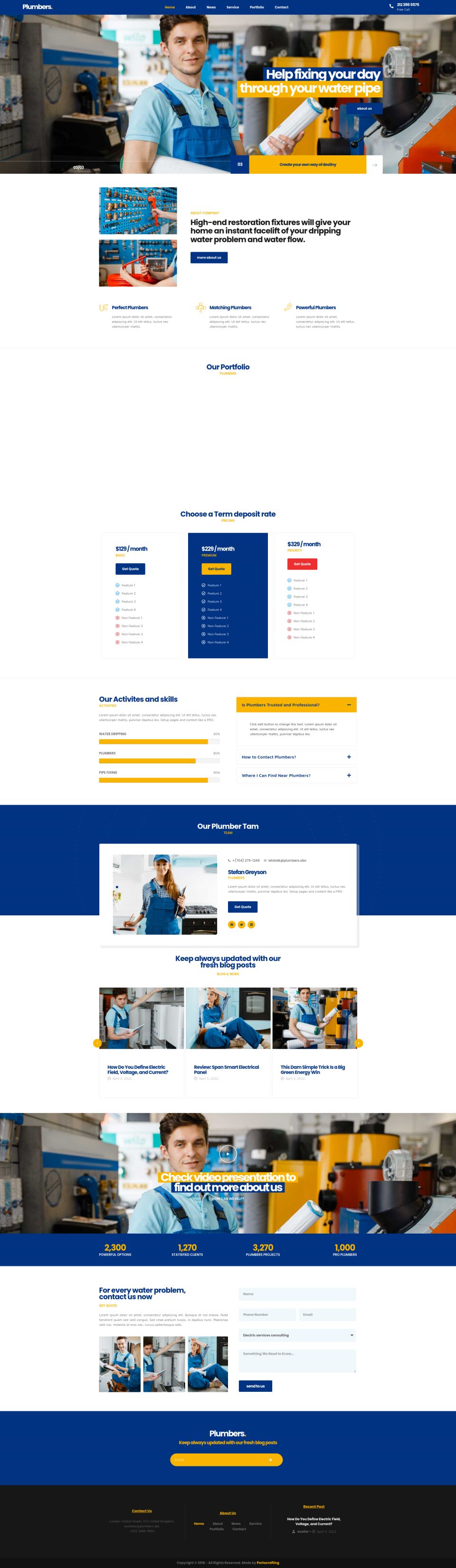 WordPress template ThemeForest Plumber